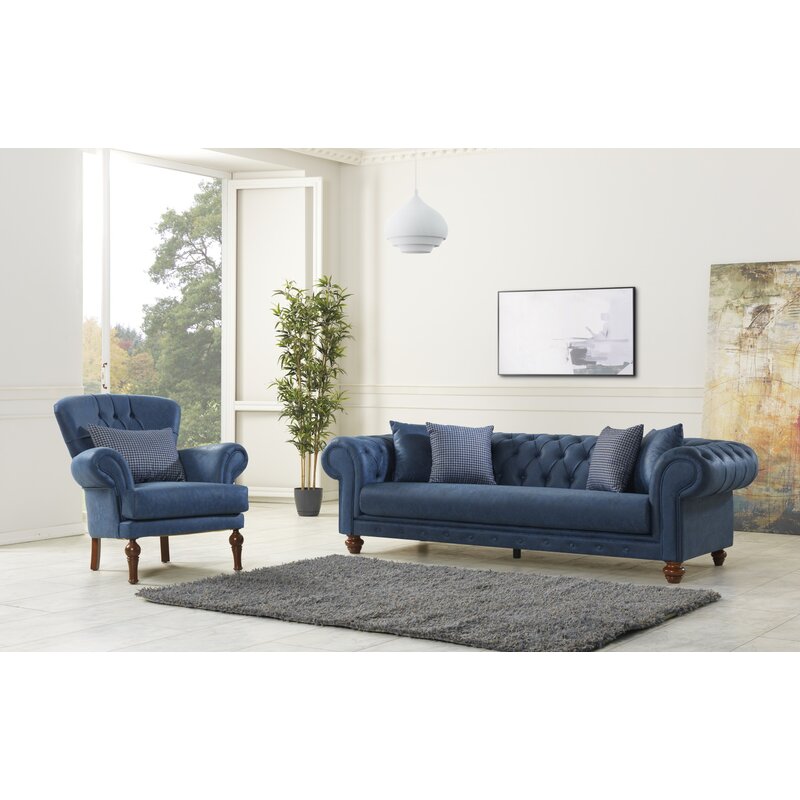 Pritt 96.1�� Rolled Arm Chesterfield Sofa