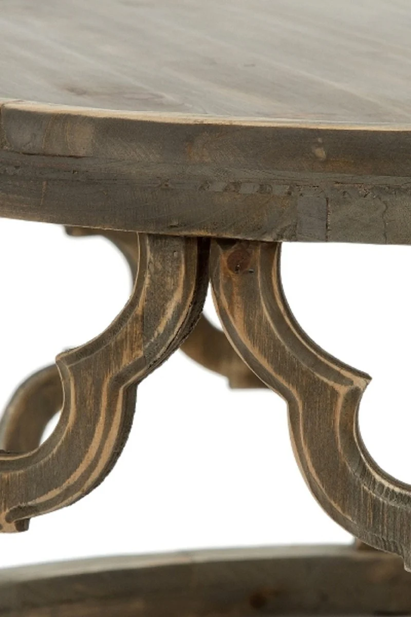 Casa Padrino mesa de centro de diseño marrón Ø 80 x H. 37 cm - Mesa de Centro Moderna de Madera Redonda