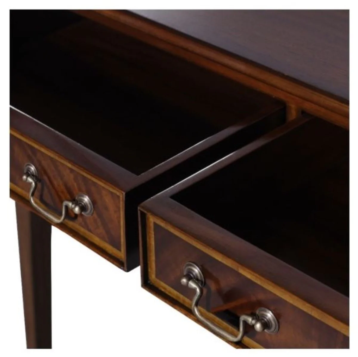 Casa Padrino Consola de Caoba Art Nouveau Marrón 102,5 x 36,3 x H. 78,6 cm - Consola de lujo Art Nouveau con 2 Cajones