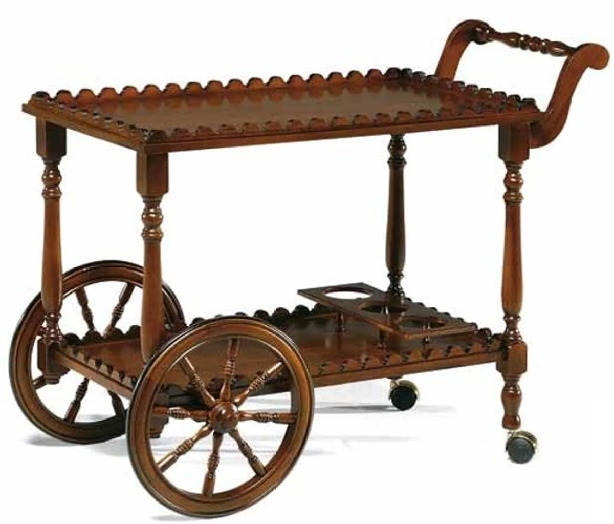 Casa Padrino carrito barroco de lujo marr¨®n 91 x 44 x A. 71 cm - Carro noble de madera maciza - Accesorios de gastronom¨ªa barroca