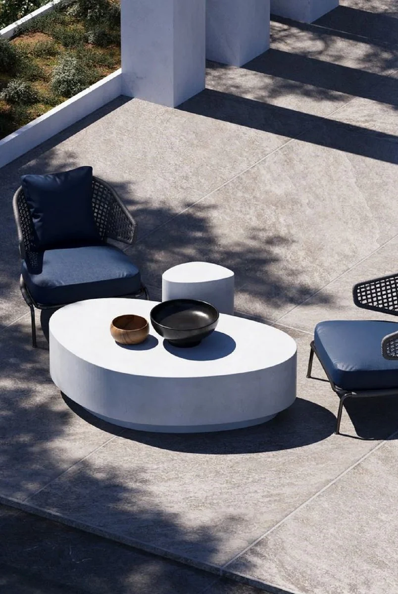 Casa Padrino mesa de centro de hormig¨®n de lujo blanco 142 cm - Muebles de sal¨®n y jard¨ªn