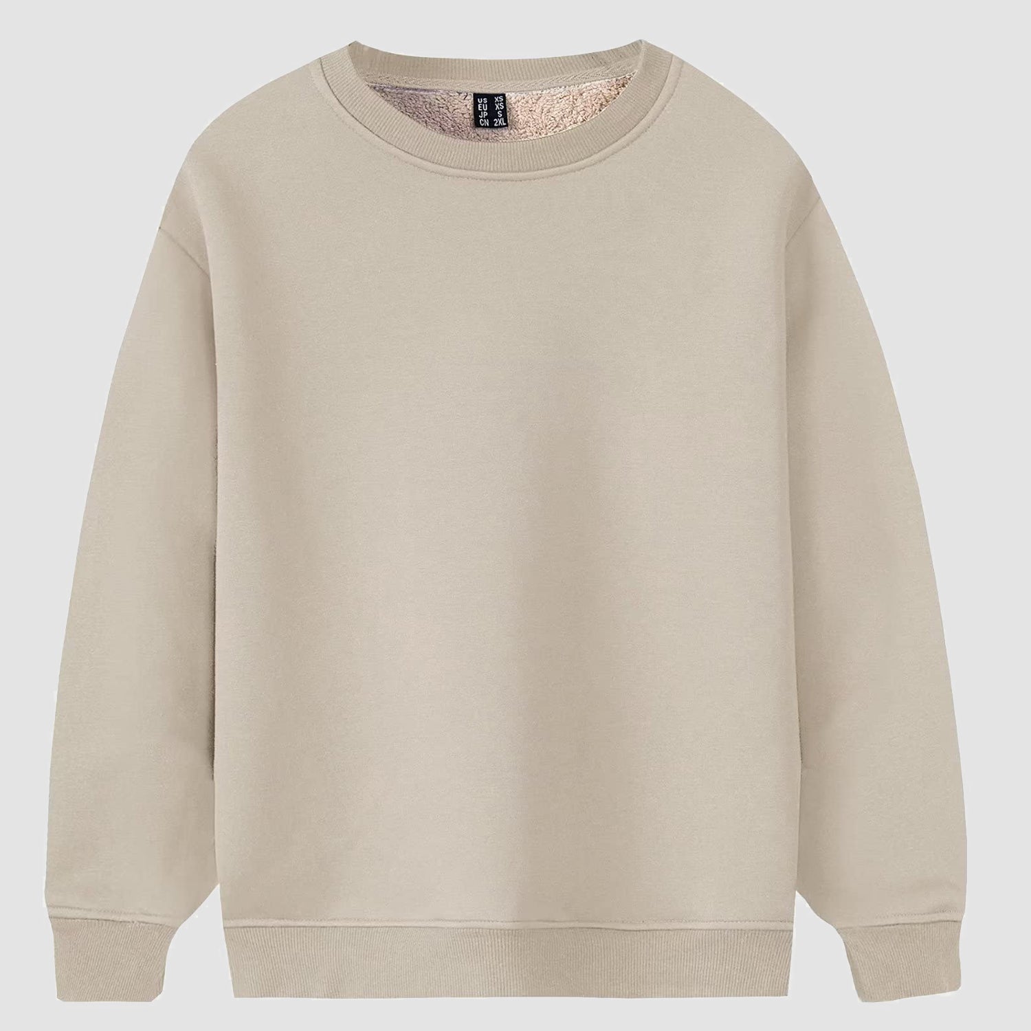 Men's Fleece Lined Sweatshirts Pullover Basic Tops Warm Crewneck Winter Sweater Underwear