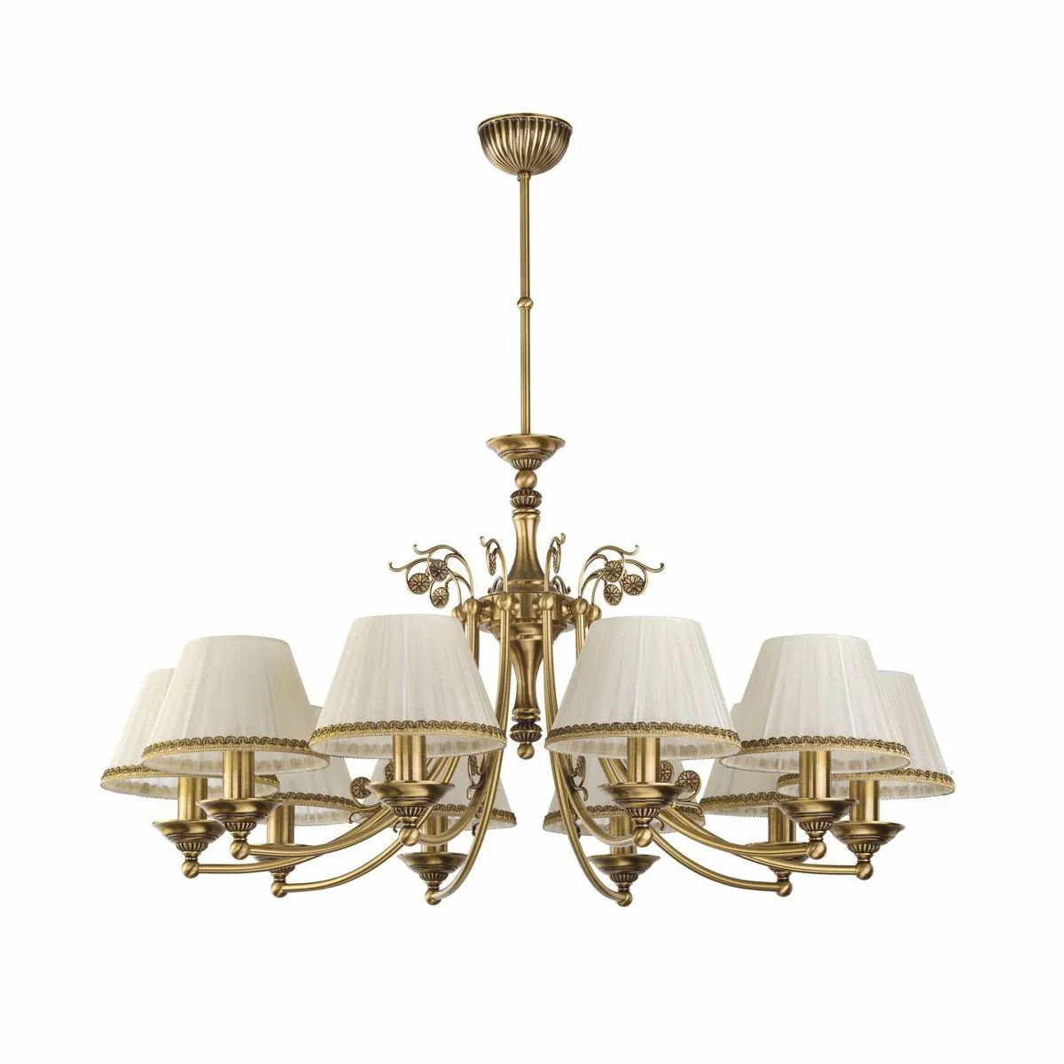 Casa Padrino ara?a de luces barroco de lujo lat¨®n con p¨¢tina / crema ? 83 x A. 70 cm