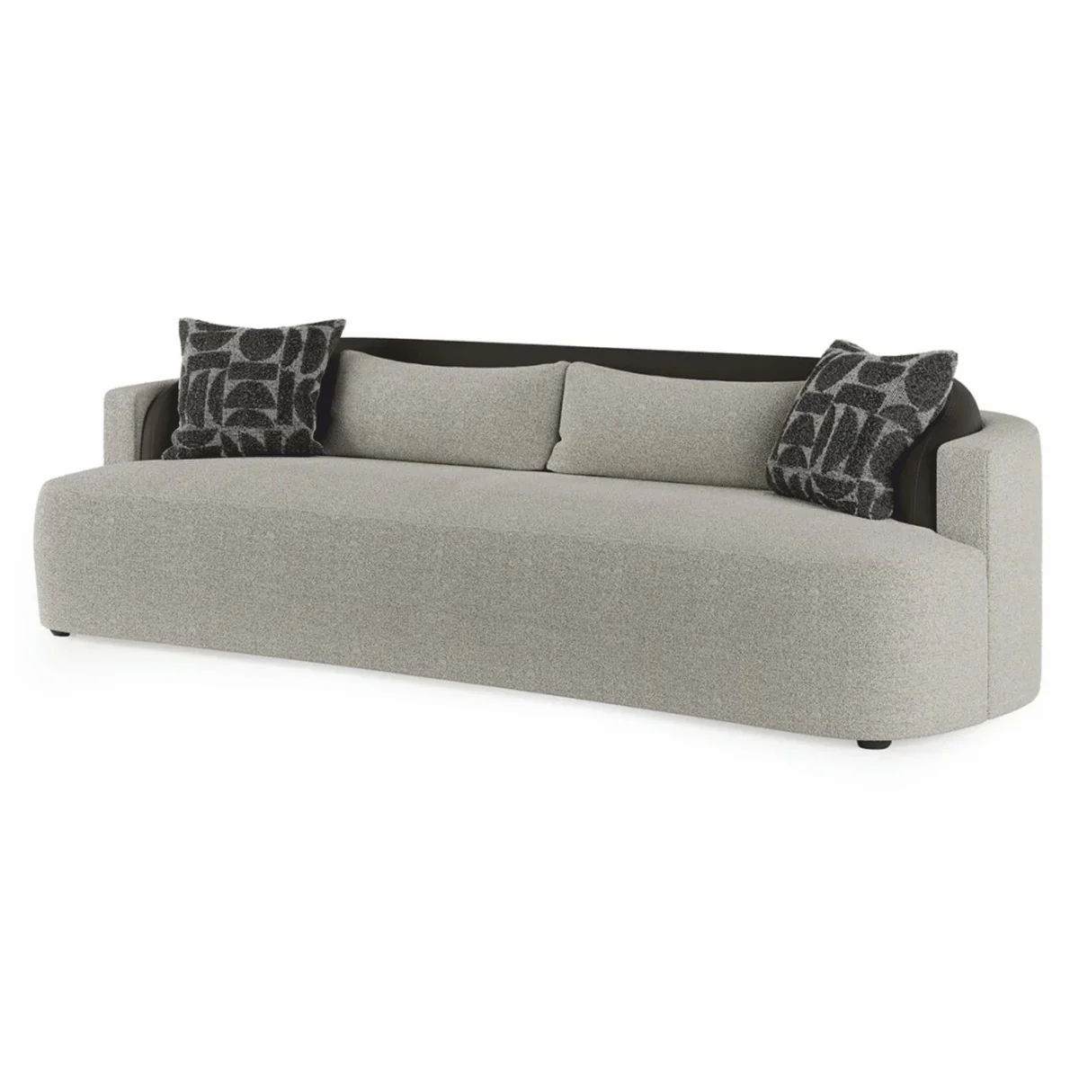 Casa Padrino sof¨¢ de lujo gris / negro 250 cm - Muebles para hoteles y salones