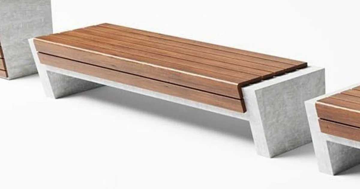 Casa Padrino banco de parque - banco urbano marr¨®n / gris 200 cm - Muebles de exterior y parque