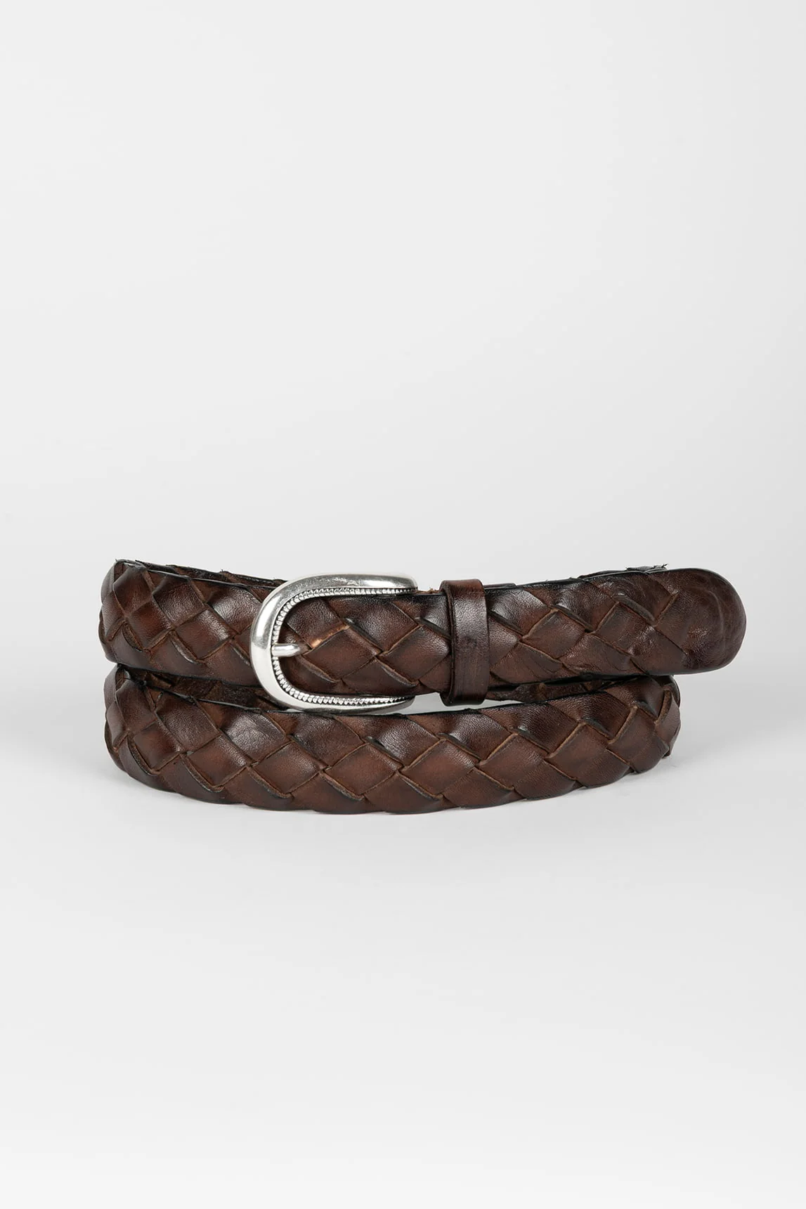 Rivera-spain Cinturón Italian Belts trenzado marrón