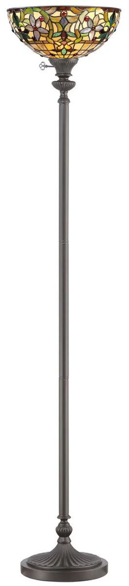 Casa Padrino lámpara de pie Tiffany de lujo multicolor / bronce vintage Ø 36 x A. 178 cm - Tiffany lámpara de pie - Luces Tiffany - Lámparas de pie Tiffany - Lámparas de pie para salón y oficina
