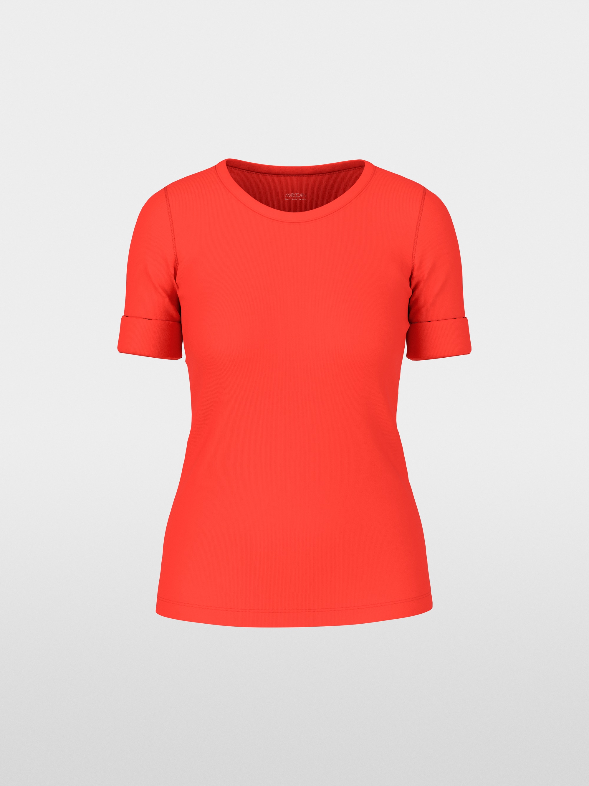 Marc-Cain Solid T-shirt in stretchy cotton rib