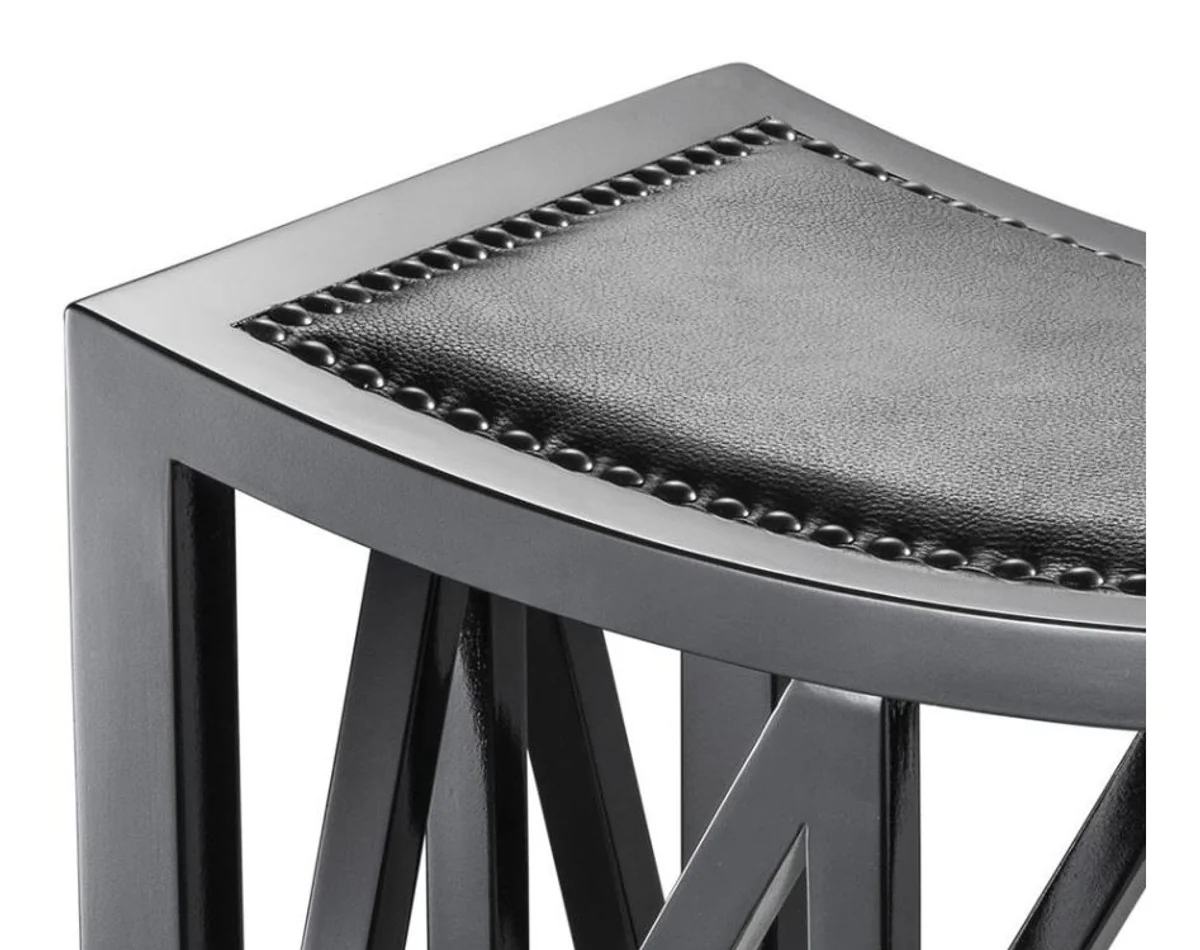 Casa Padrino taburete de caoba de diseño con piel de vacuno de 52 x 35 x 42,5 cm H. - hotel de lujo heces