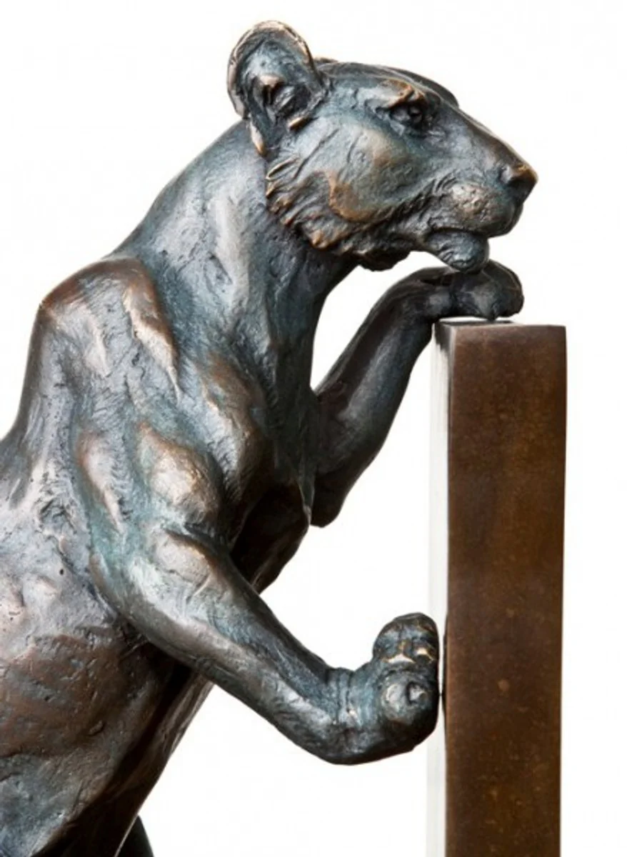 Casa Padrino luxury Bookends Set lions bronze / brass - Bookend - Book End Lions bookend