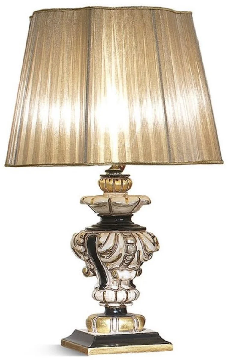 Casa Padrino l¨¢mpara de mesa barroco de lujo marfil / negro / oro A. 41 cm - Hecho en Italia