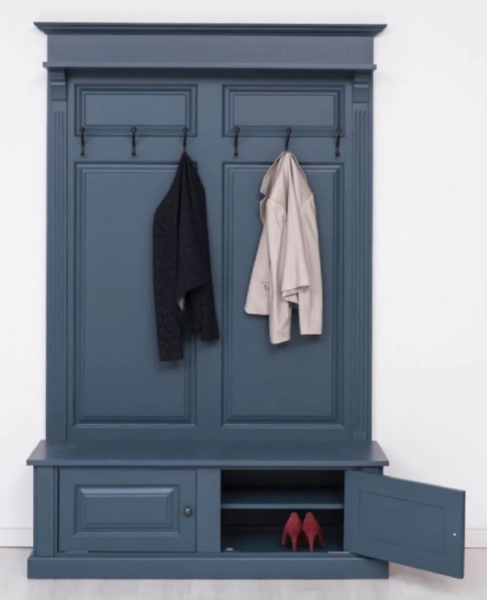 Casa Padrino armario de madera maciza estilo campestre azul 140 x 41 x A. 210 cm - Armario de pared - Armario de recibidor - Muebles de recibidor - Muebles de estilo campestre