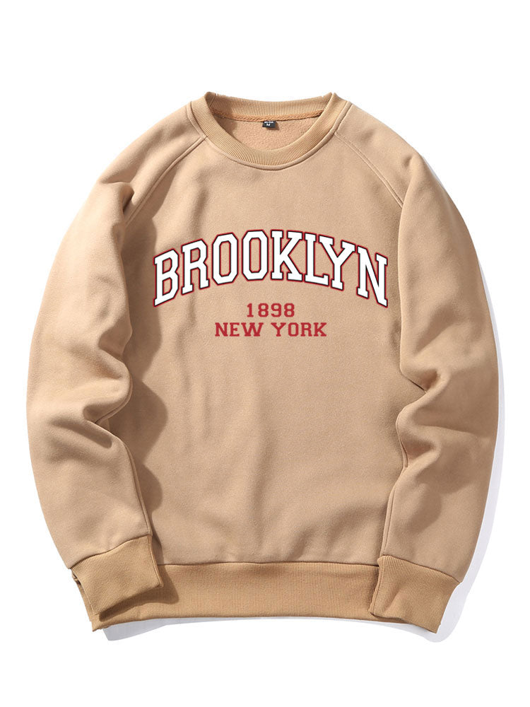 Brooklyn Letter  Print Raglan Sleeve Sweatshirt