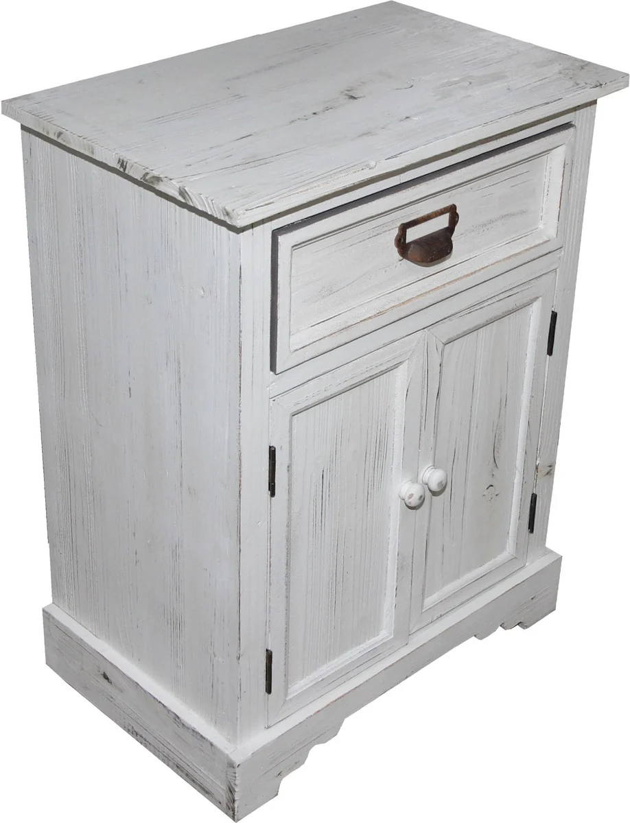 Casa Padrino Shabby Chic country house style chest of drawers with drawers Antique white B 50 cm, H 64 cm - Antique chest of drawers
