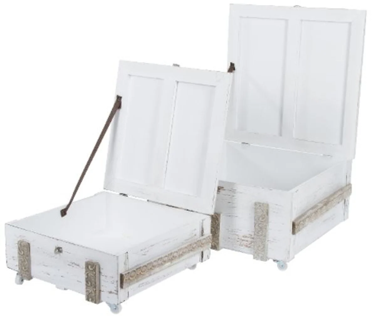 Casa Padrino los cofres de madera de stile country pad de est¨¢n decorados con 2 antig¨¹edades en blanco - Sal¨®n Deco