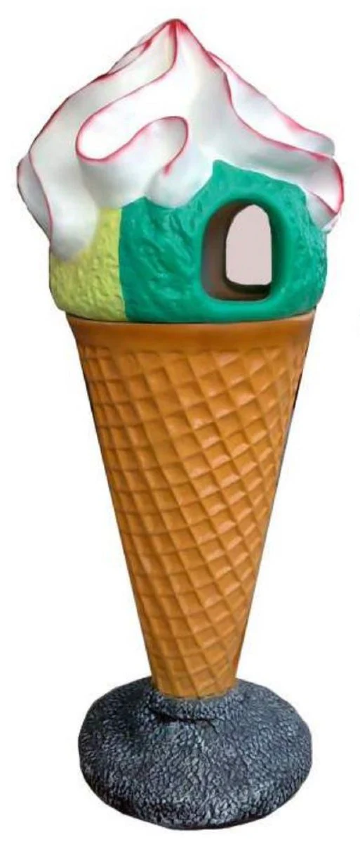 Casa Padrino cono de helado / cubo de la basura decorativo de lujo multicolor A. 145 cm - Helado decorativo grande - Helado XXL - Decoraci¨®n de gastronom¨ªa - Decoraci¨®n de helader¨ªa