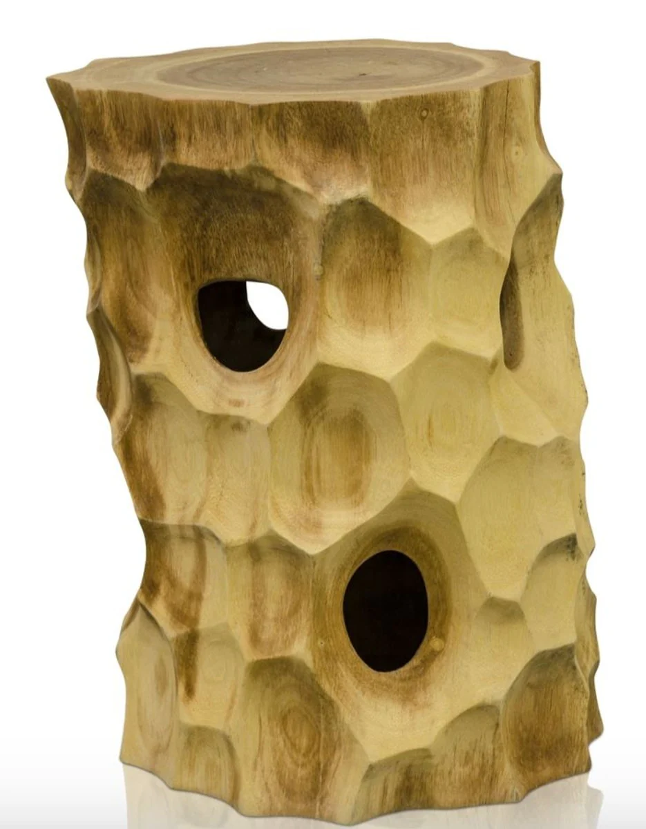 Casa Padrino mesa auxiliar / taburete de lujo colores naturales - Calidad de Lujo