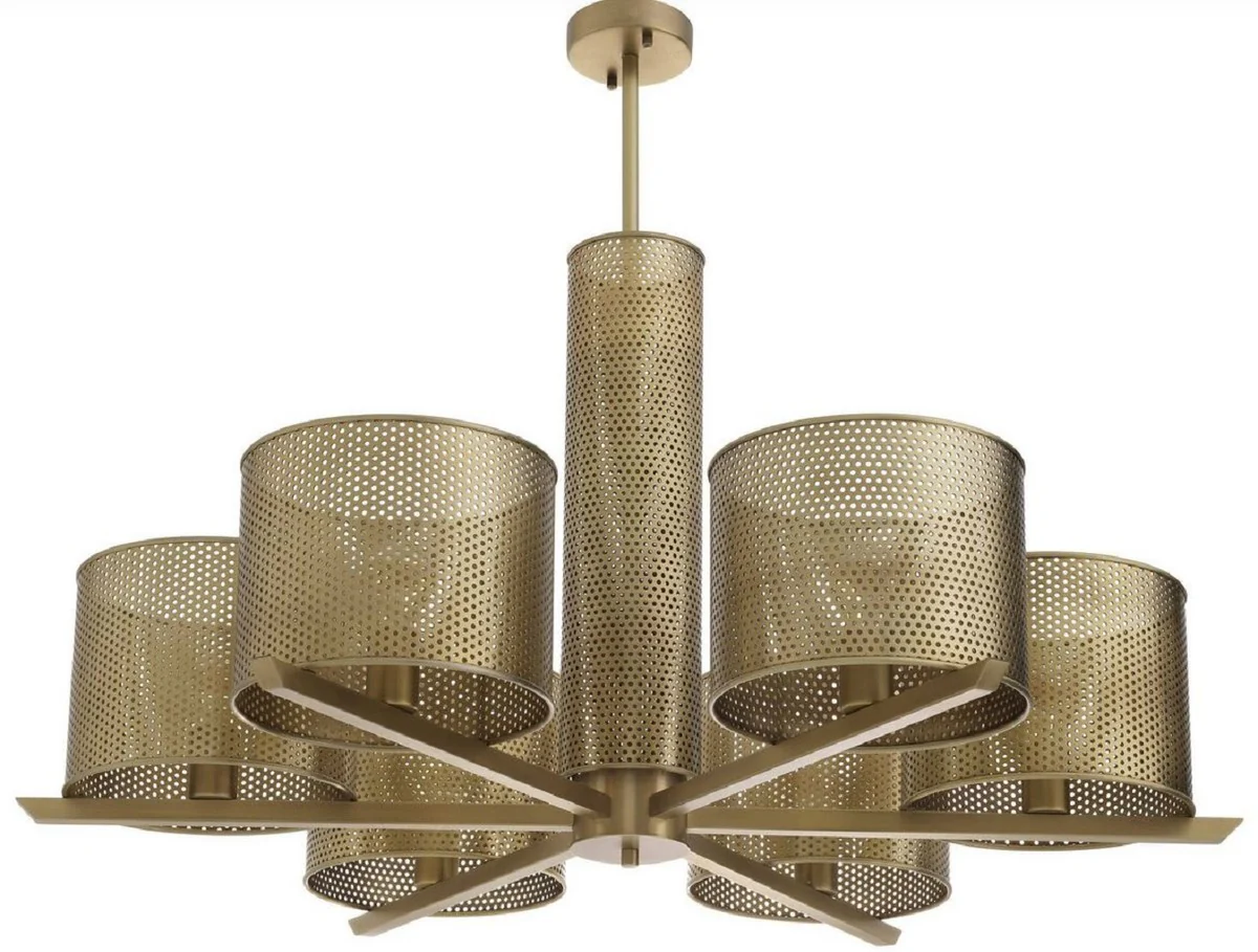 Casa Padrino lámpara de araña de lujo latón antiguo Ø 109 x A. 55,5 cm - Lámpara de araña de metal moderna - Colección de Lujo