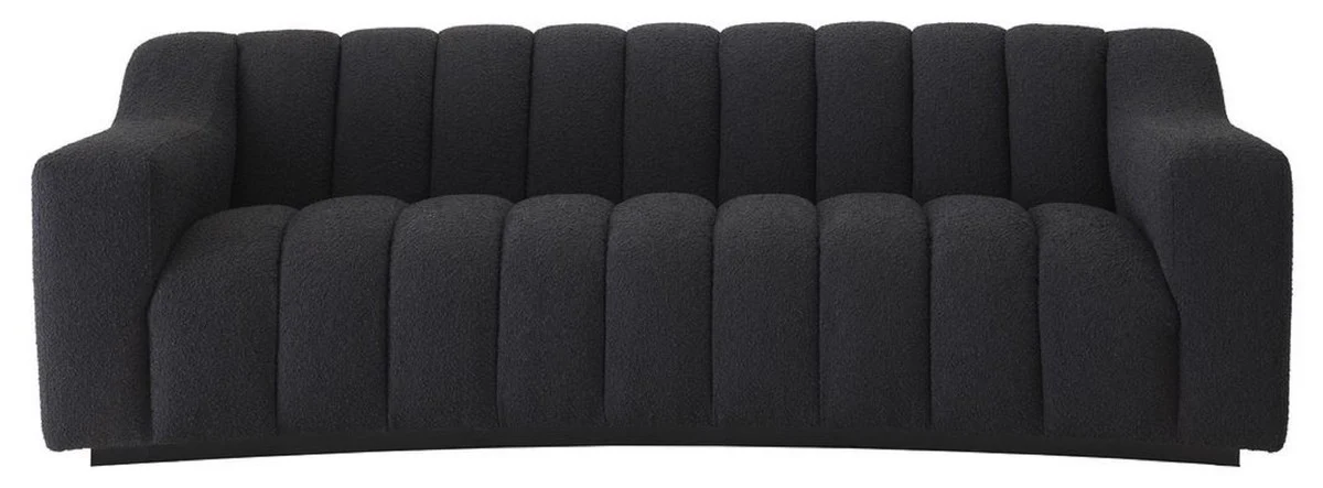 Casa Padrino sof¨¢ de lujo negro 234 x 96 x A. 76,5 cm - Sof¨¢ de sal¨®n ligeramente curvado - Sof¨¢ de Hotel - Calidad de Lujo