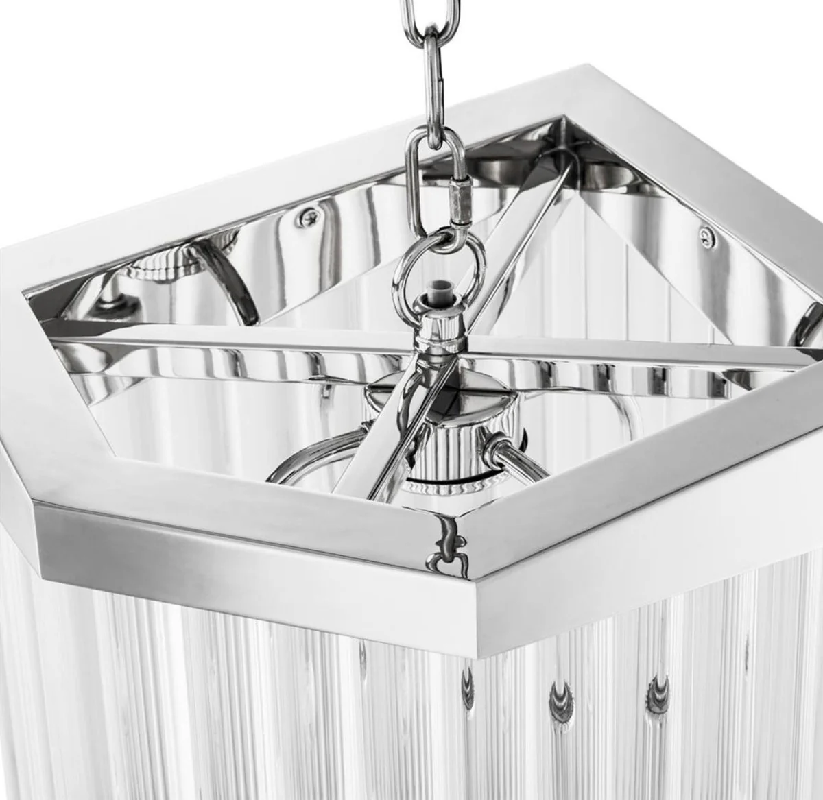 Casa Padrino araña de acrílico de lujo plata 33 x 28,5 x H. 61 cm - Muebles de Sala