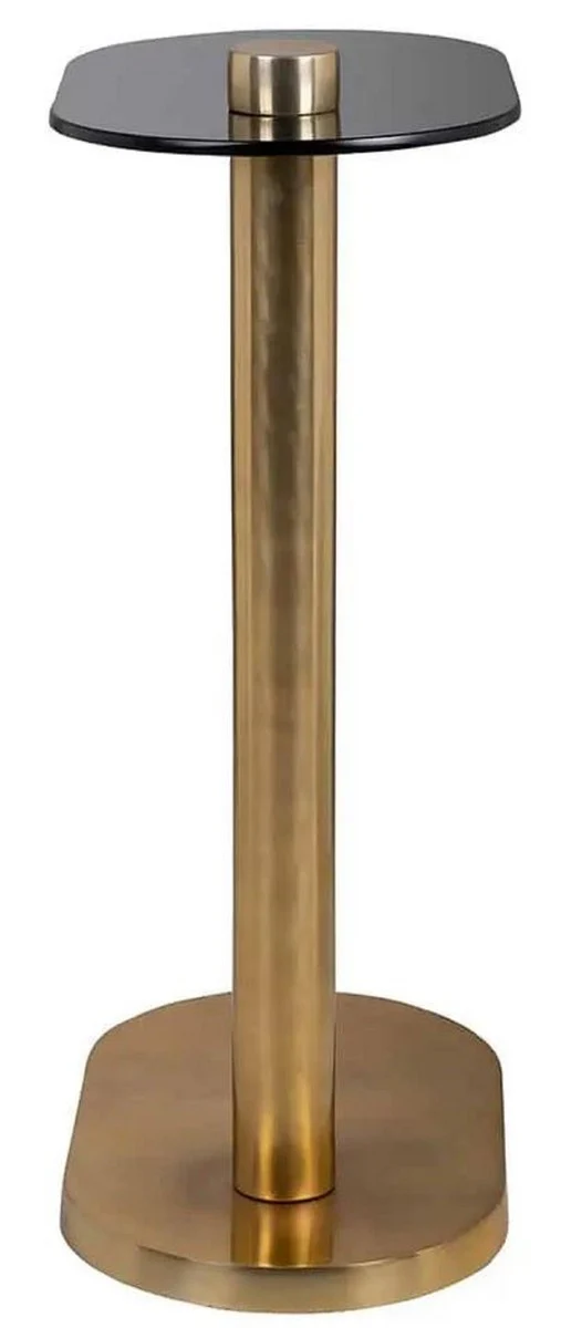 Casa Padrino mesa auxiliar de lujo oro / negro 38 x 23 x A. 61 cm - Mesa moderna de acero inoxidable con tapa de vidrio - Muebles de sal¨®n de lujo