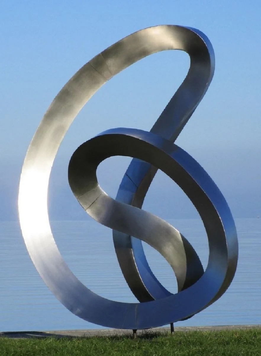 Casa Padrino escultura de jard¨ªn de acero inoxidable XXL de dise?o de lujo plata 165 x 80 x A. 215 cm - Enorme decoraci¨®n de jard¨ªn XXL - Decoraci¨®n de exterior de lujo - Accesorios de dise?o