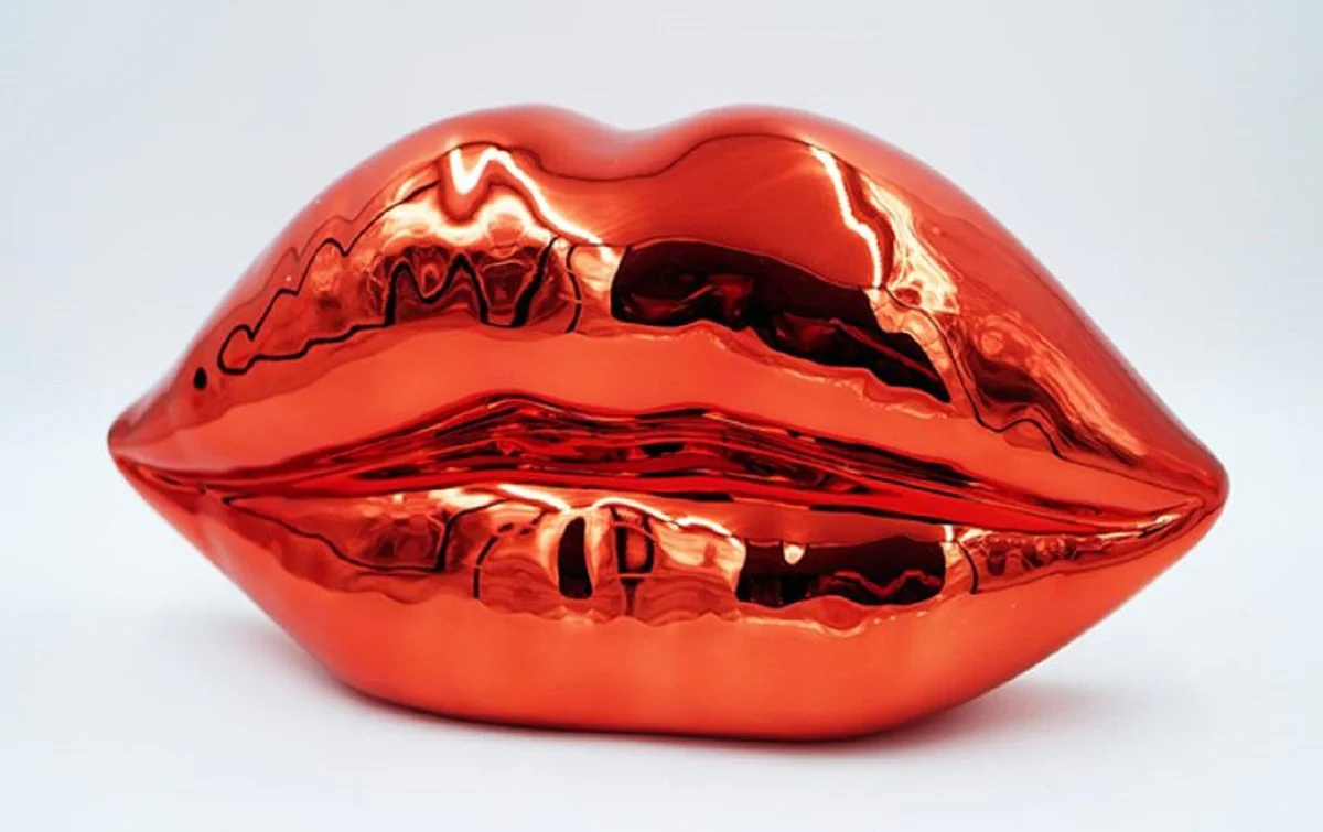 Casa Padrino labios decorativos de lujo cromo rojo 46 x A. 25 cm - Labios de boca de beso decorativos de resina - Accesorios decorativos sal¨®n