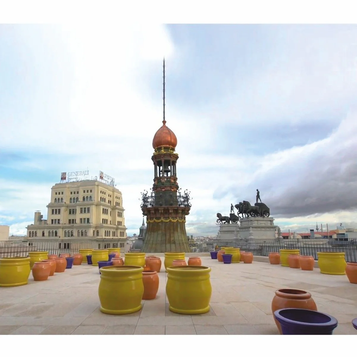 Casa Padrino maceta de cer¨¢mica de lujo amarillo ? 98 x A. 90 cm - Decoraci¨®n de jard¨ªn