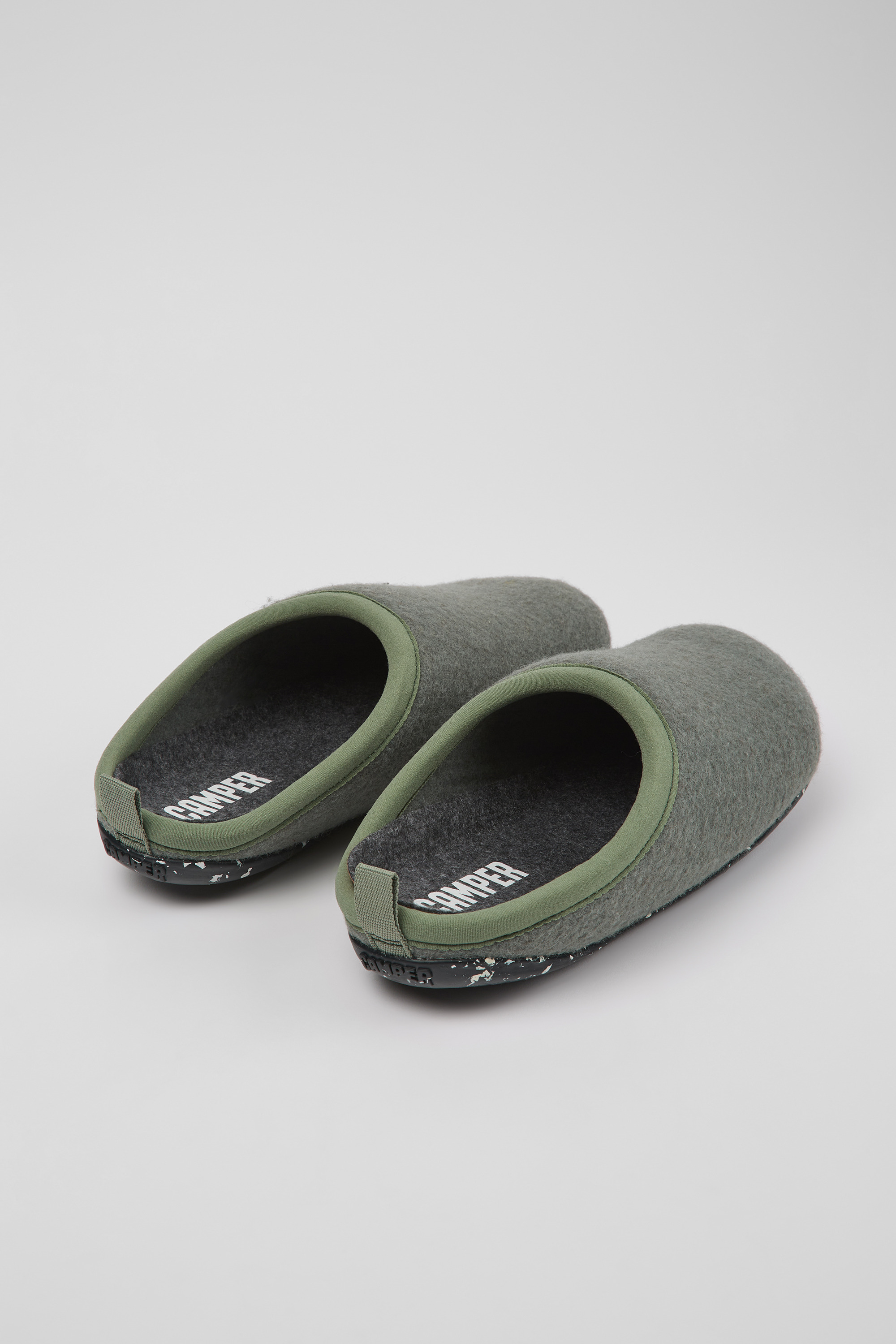 Wabi - Green wool slippers for women