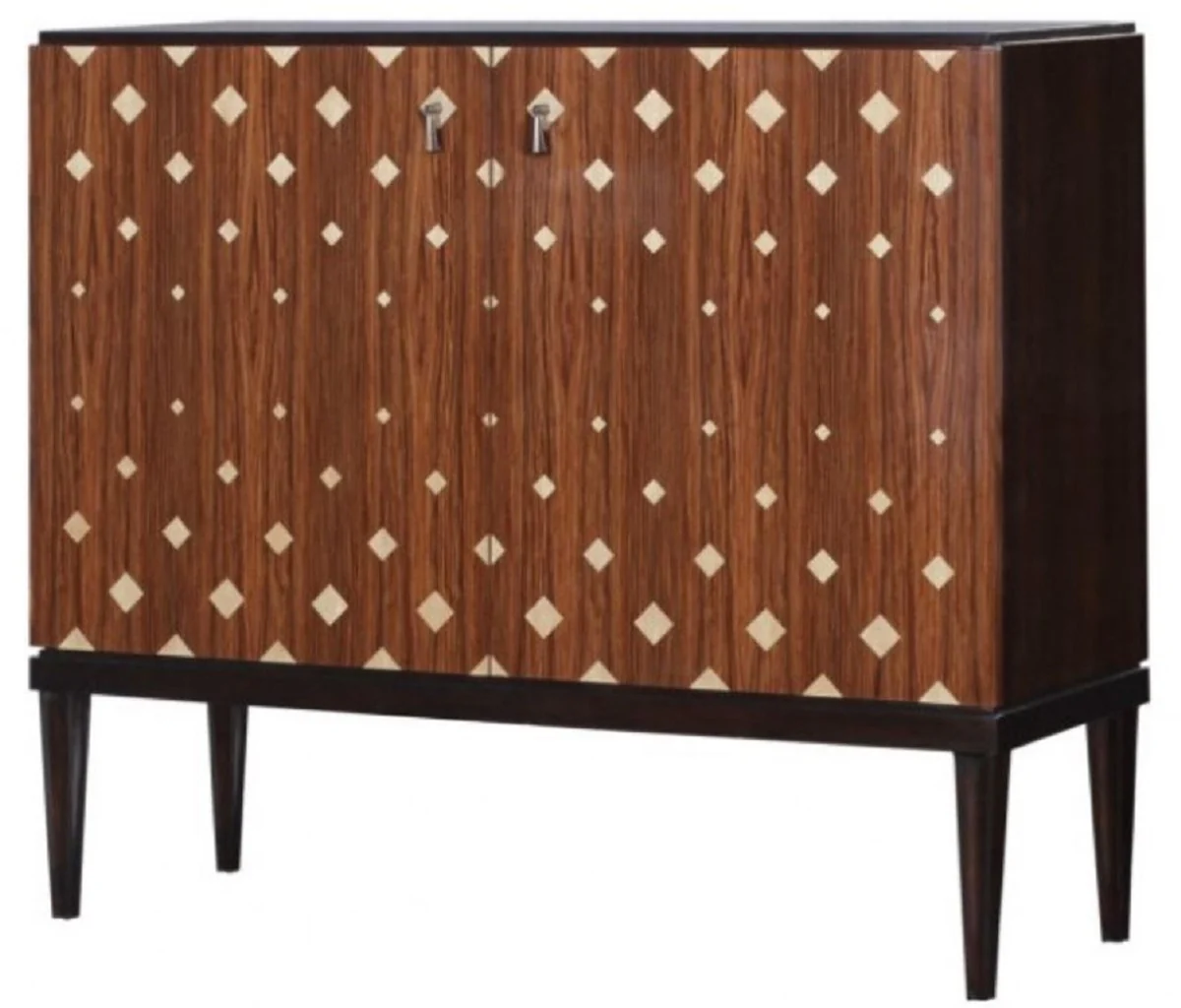 Casa Padrino gabinete de sala de estar de lujo con 2 puertas marrón / marrón oscuro / negro 125 x 42 x H. 107 cm - Muebles de Sala de Estar de Lujo