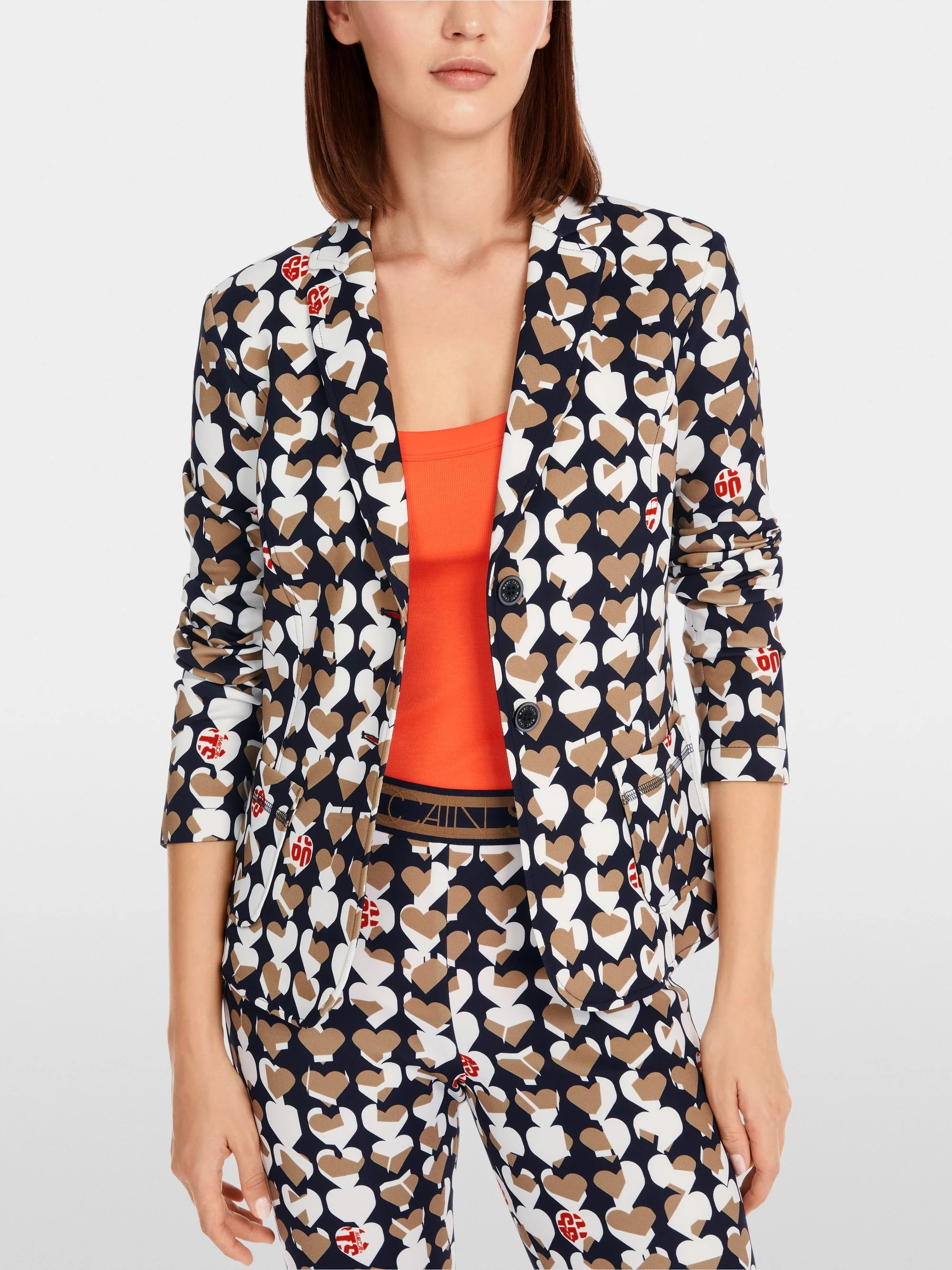 Marc-Cain Patterned blazer in scuba jersey