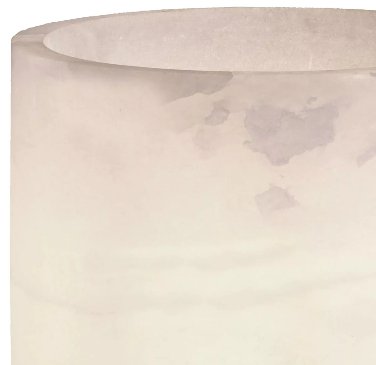 Casa Padrino lámpara de mesa de lujo bronce / alabastro 29 x 29 x A. 68,5 cm - Lámpara de escritorio de metal con pantalla redonda de alabastro - Luces de Lujo