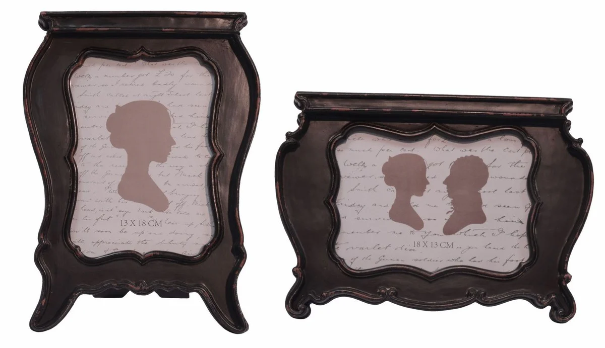 Casa Padrino conjunto de marcos de estilo barroco de 2 negro antiguo - Decoración Barroco