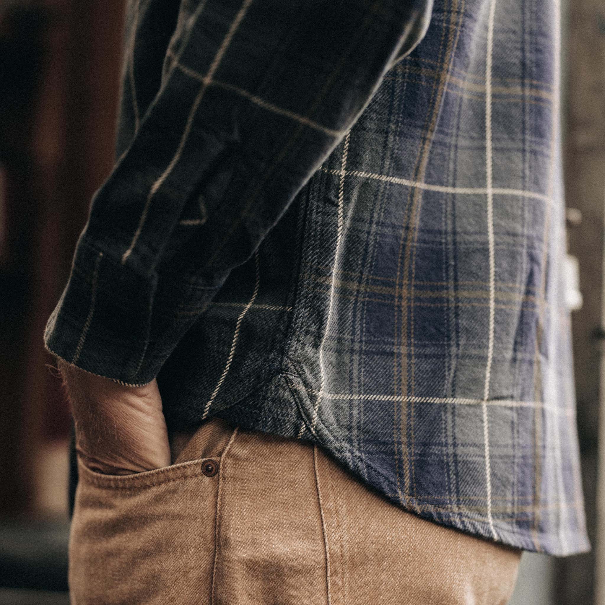 The Moto Utility Shirt in Shale Plaid