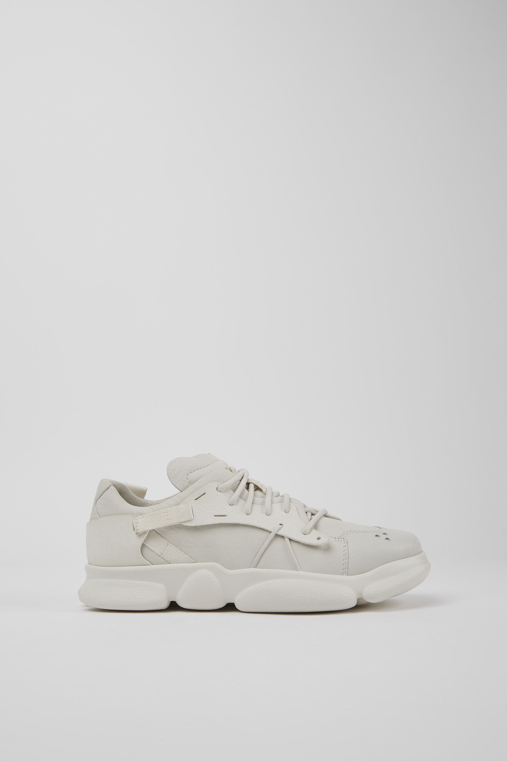 Karst - White non-dyed leather sneakers for women