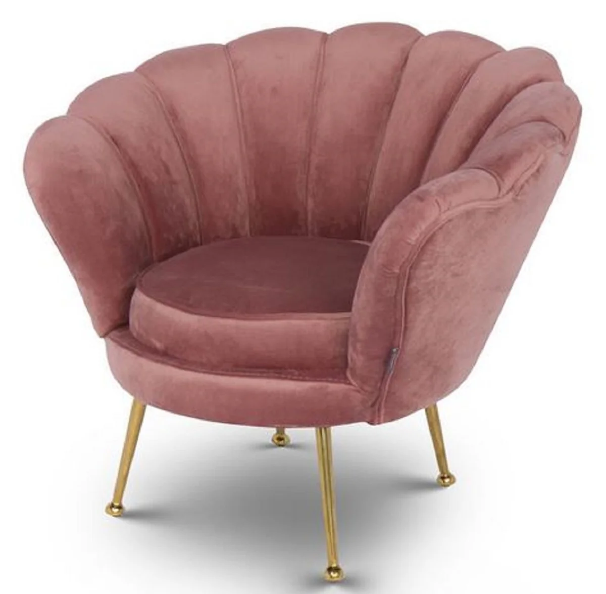 Casa Padrino sillón de terciopelo infantil de diseño rosa / latón 96 x 79 x H. 78 cm - Muebles Infantiles de Lujo