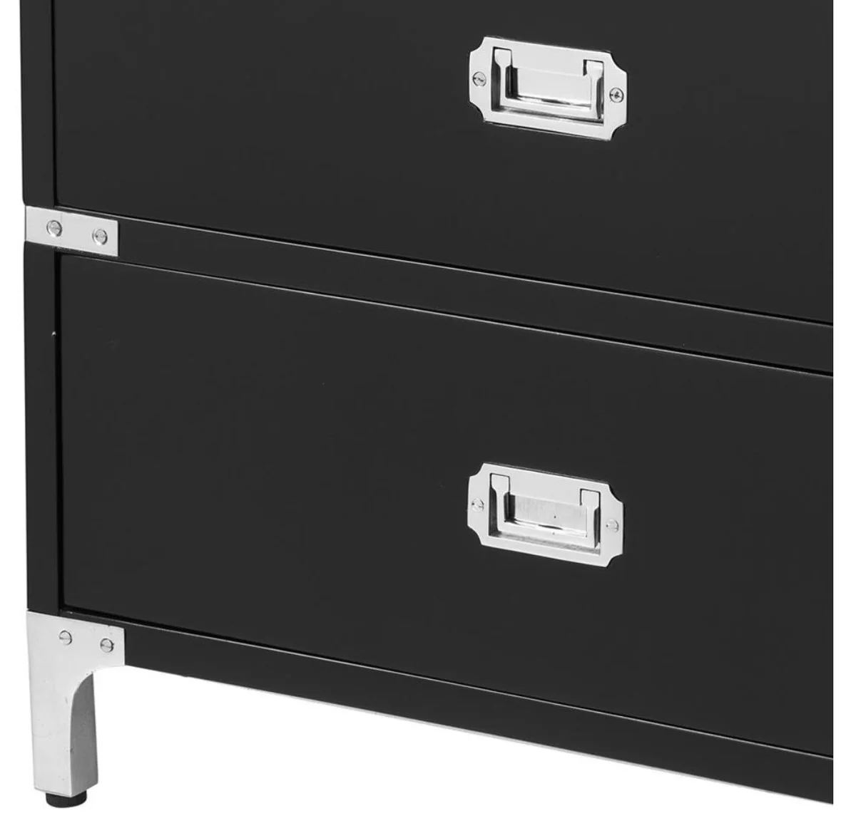 Casa Padrino mesa auxiliar de lujo con 3 cajones negro 71 x 40,5 x H. 74 cm - Mobiliario de Sala de Estar