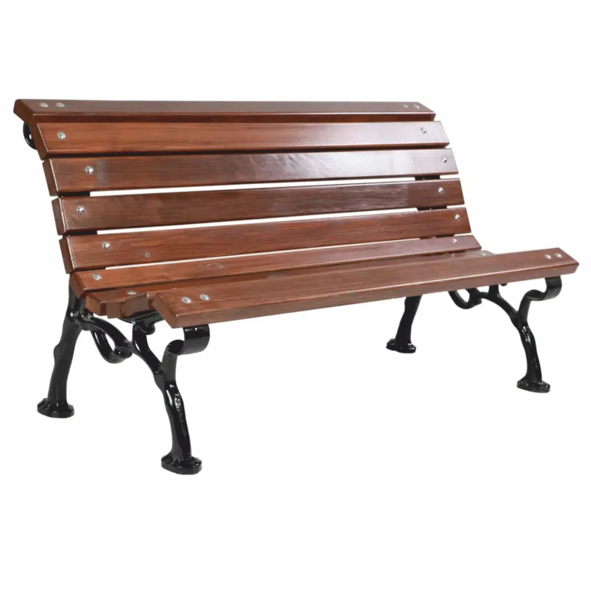 Banco de Parque - Banco Urbano de Madera Tropical Marr¨®n Oscuro / Negro 180 cm