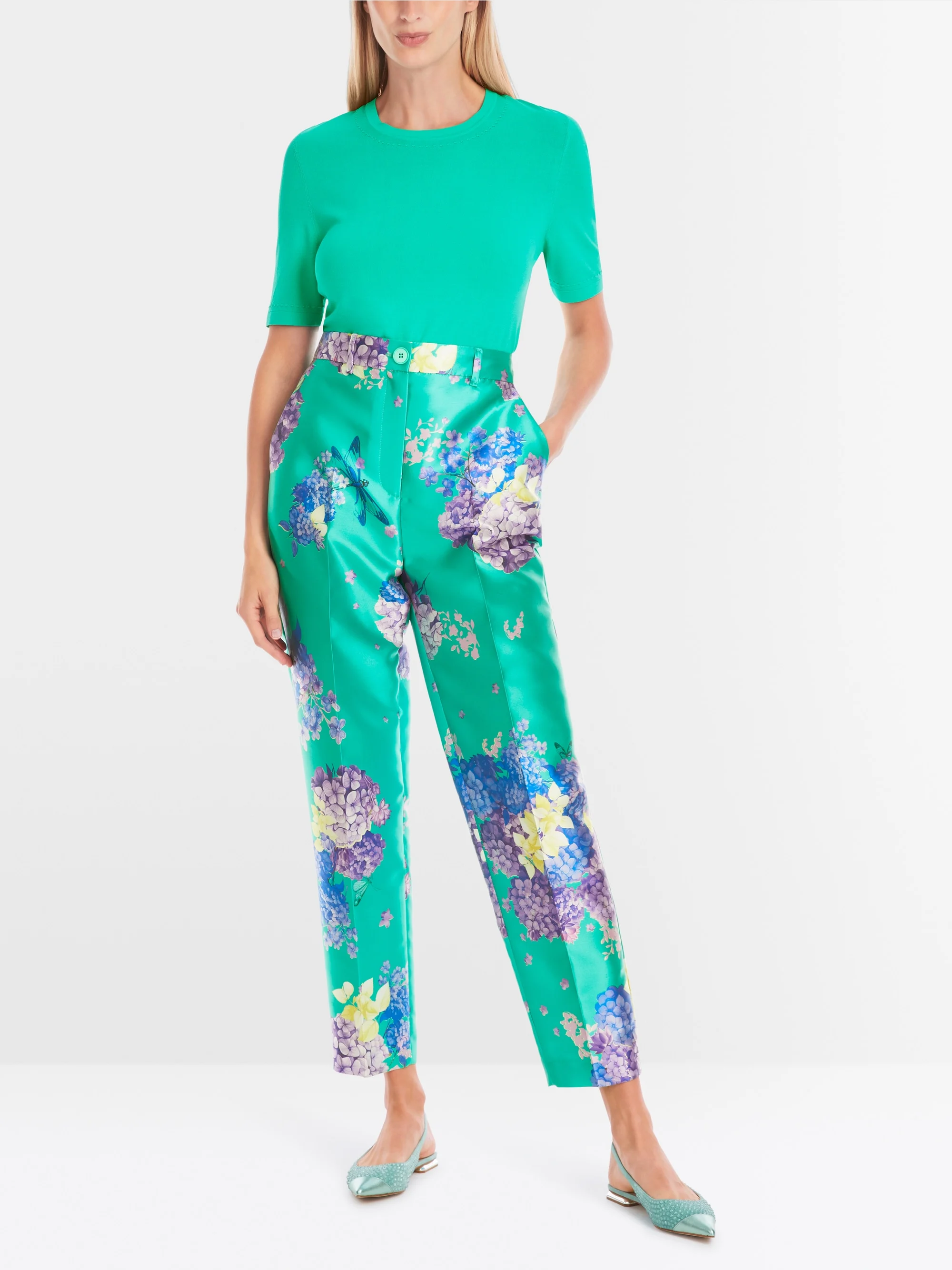 Marc-Cain FORDON printed high-waist trousers