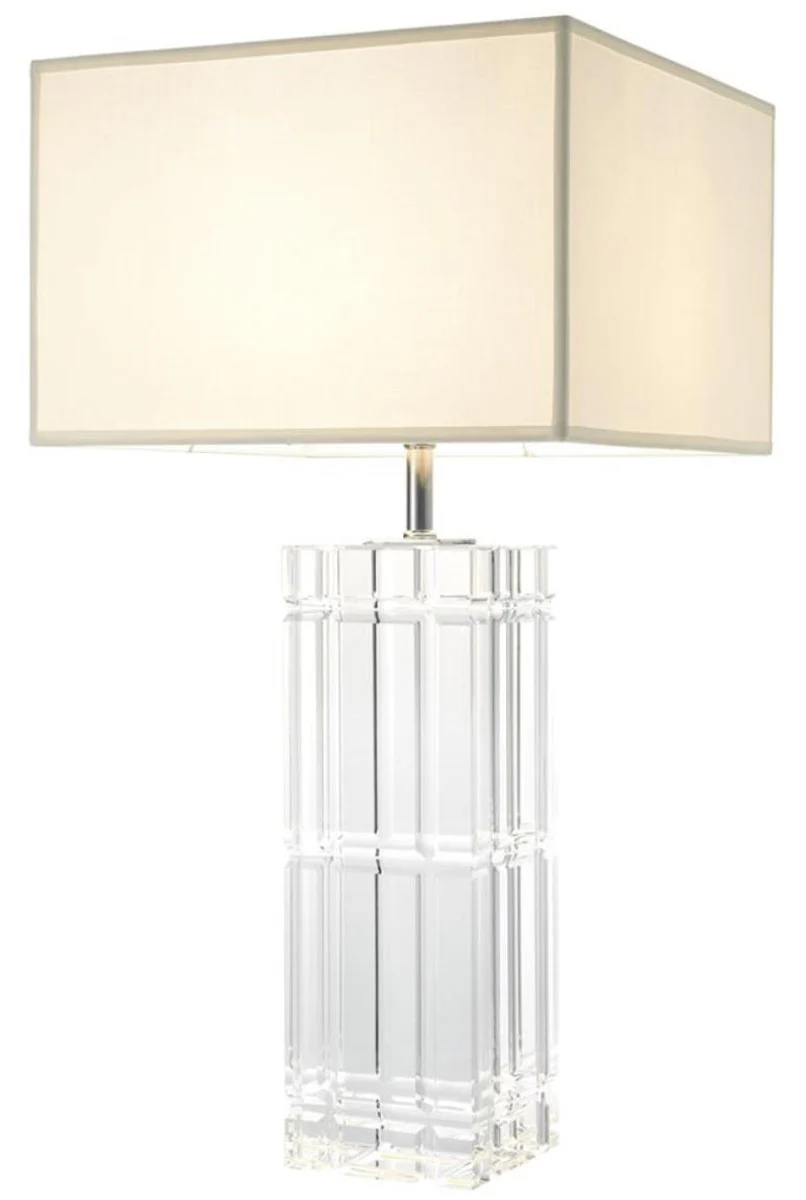 Casa Padrino l¨¢mpara de mesa de cristal de cristal para hoteles de dise?o de lujo con pantalla blanca - edici¨®n limitada