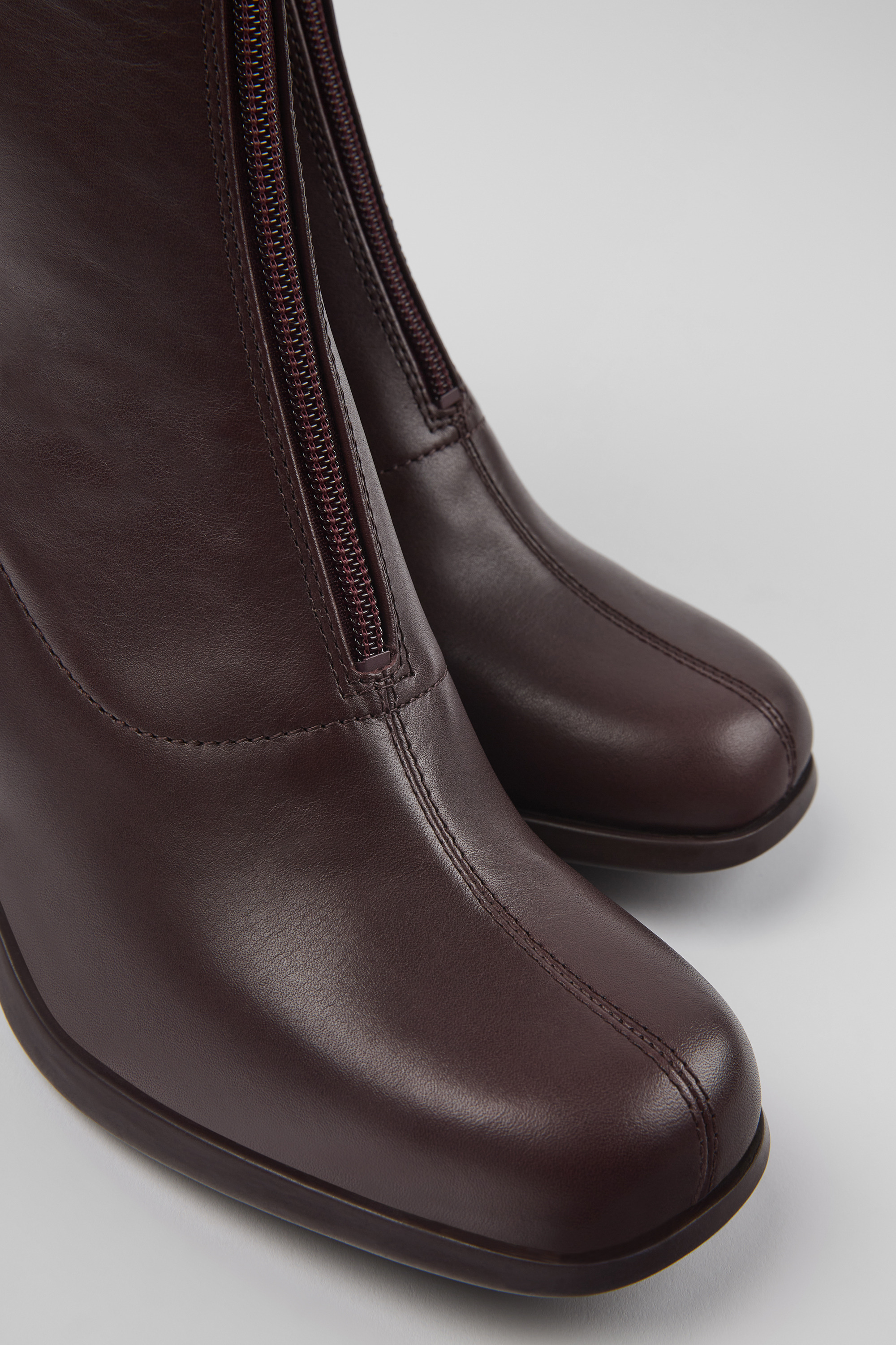 Kiara - Burgundy leather and recycled PET boots for women