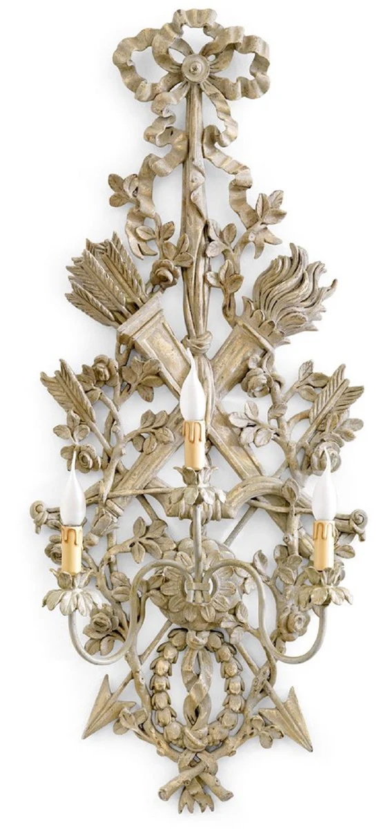 Casa Padrino l¨¢mpara de pared barroco de lujo beige antiguo A. 114 cm - Hecho en Italia