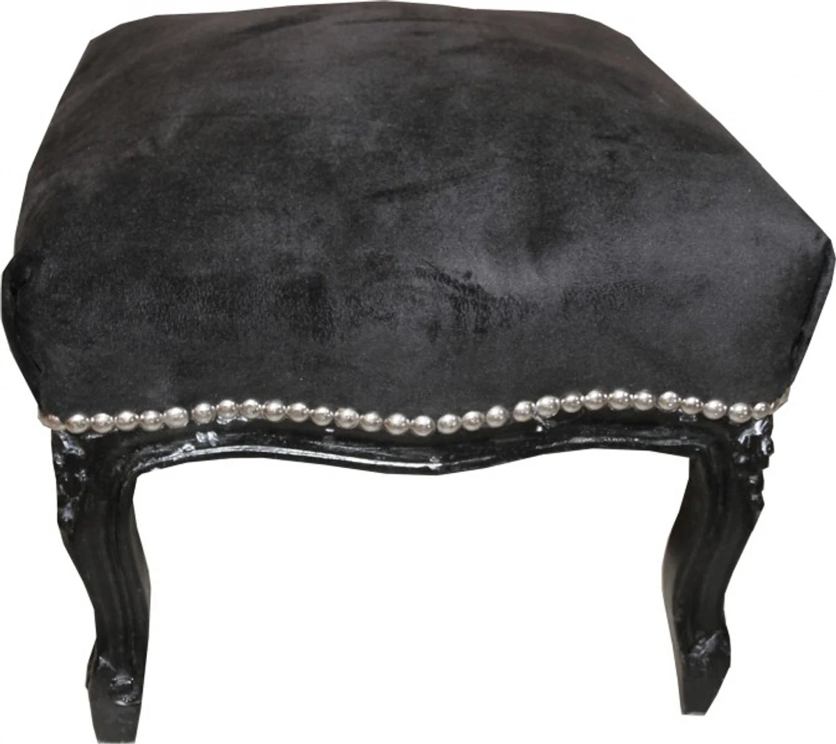 Casa Padrino barroco taburete negro medio / negro - muebles antiguos - Heces