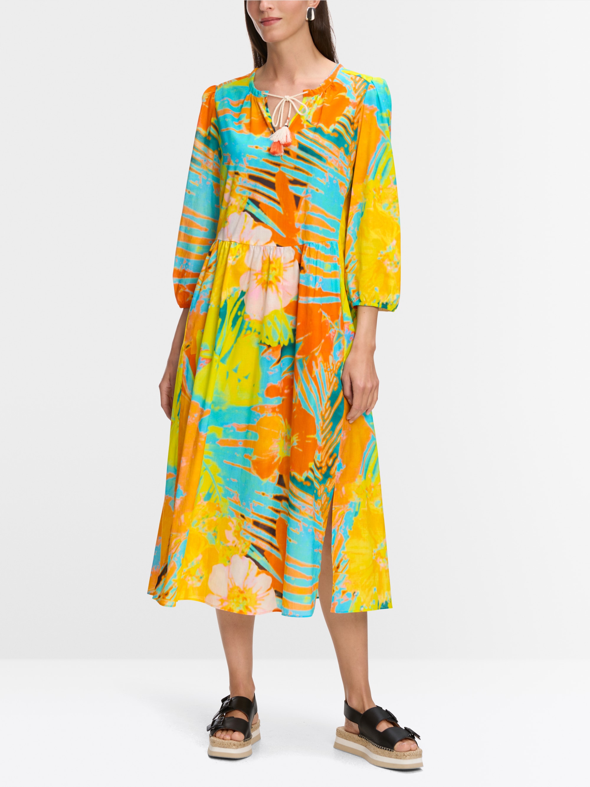 Marc-Cain Rethink Together dress in Hawaiian print