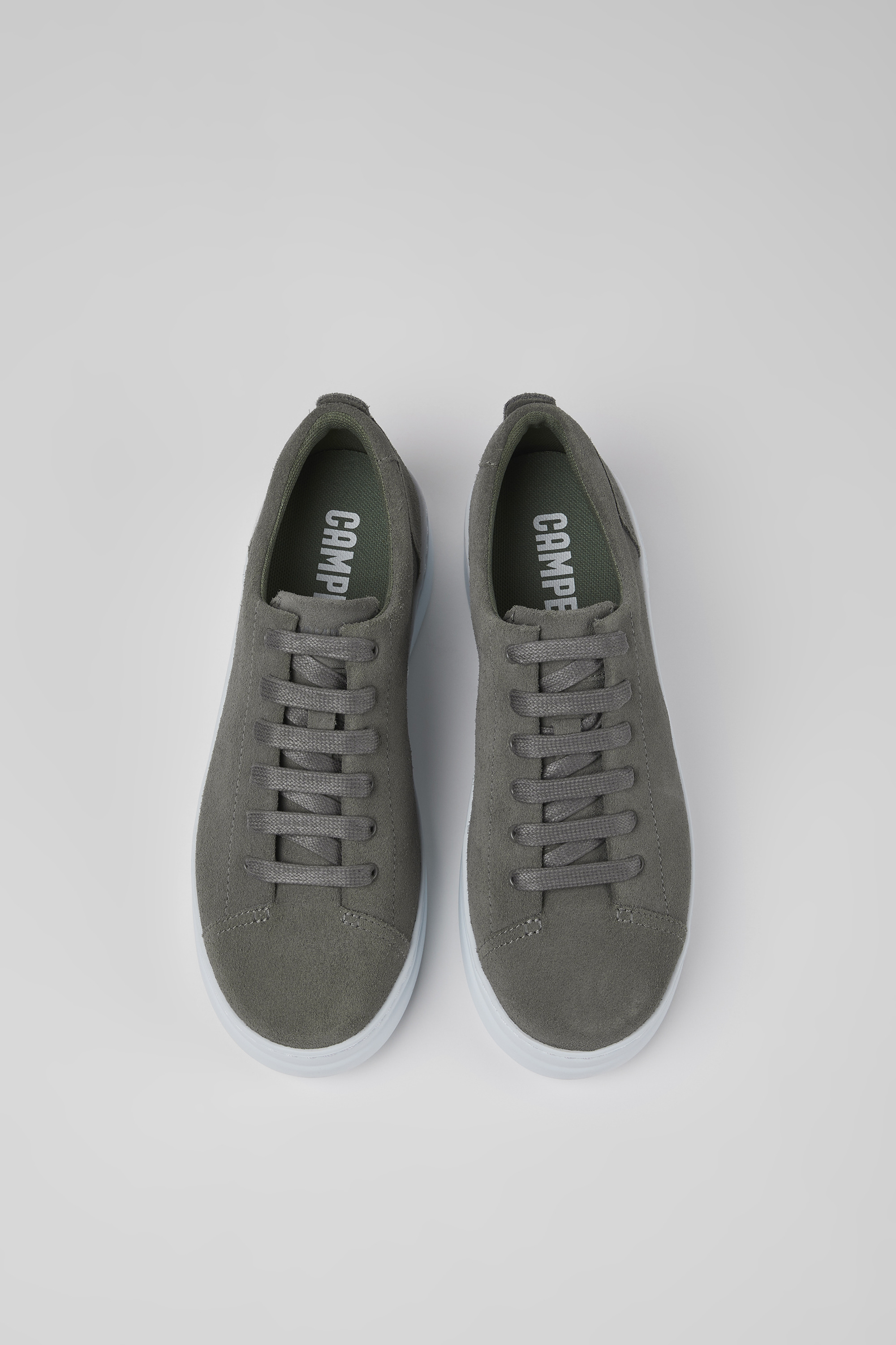 Runner Up - Gray nubuck sneakers for women