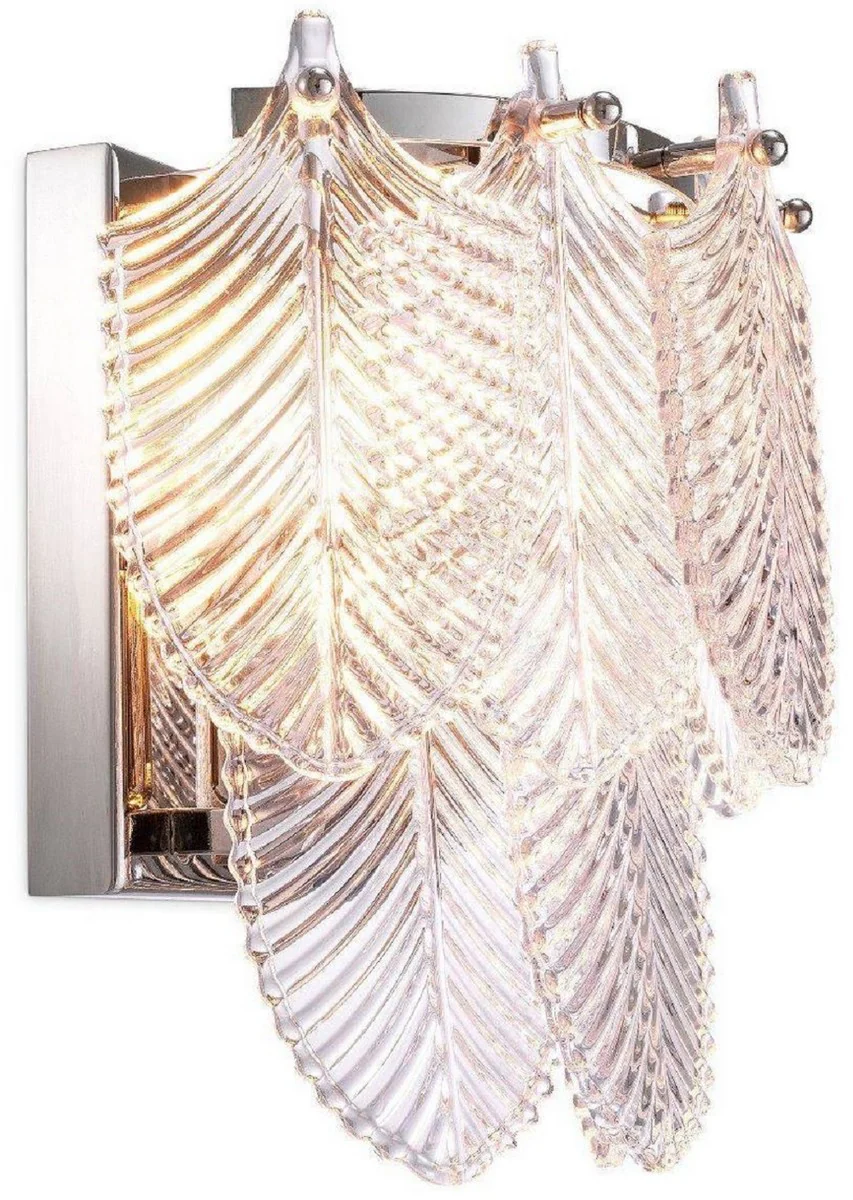 Casa Padrino lámpara de pared de lujo plata 27,5 x 17 x A. 26 cm - Lámpara de Pared de Hotel y Restaurante Noble - Calidad de Lujo