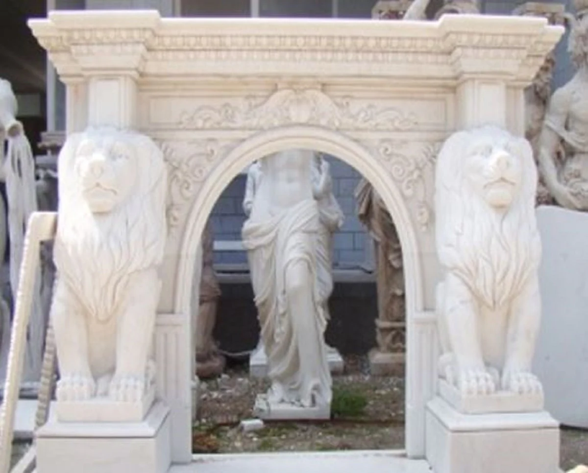 Casa Padrino marco de chimenea de m¨¢rmol barroco de lujo blanco 203 x A. 145 cm - Muebles barrocos