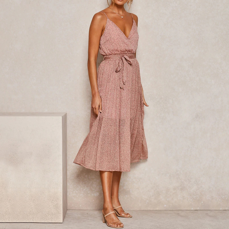 Fashion Sling Pleated Elegant Dress