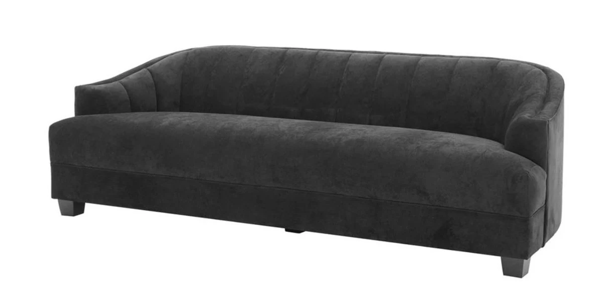 Casa Padrino sof¨¢ de la sala de estar de lujo en negro 230 x 90 x H. 75 cm - muebles de lujo