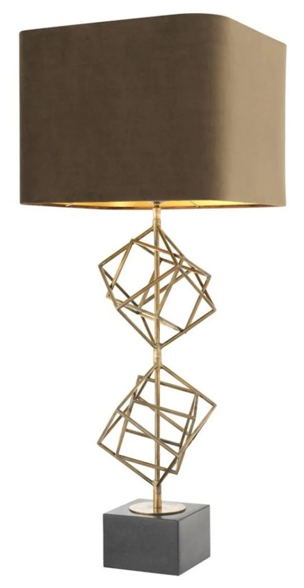 Casa Padrino lámpara de mesa de lujo vintage latón / marrón 40 x H. 98 cm - Lámpara de Mesa de Diseño